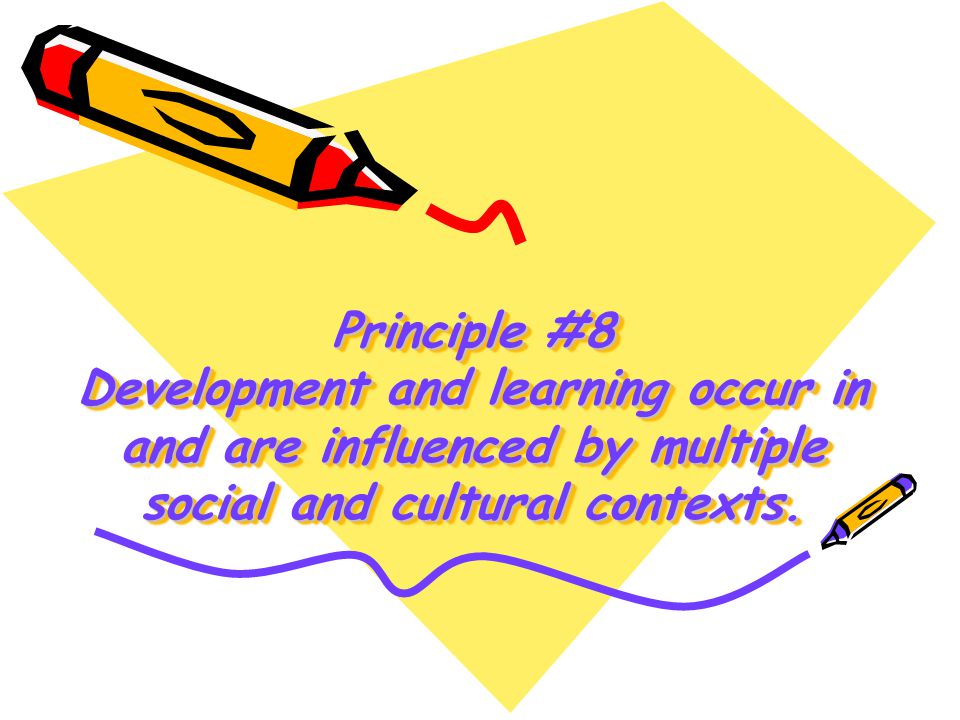 Principle #8 Development and learning occur in and are influenced by multiple social and cultural contexts.