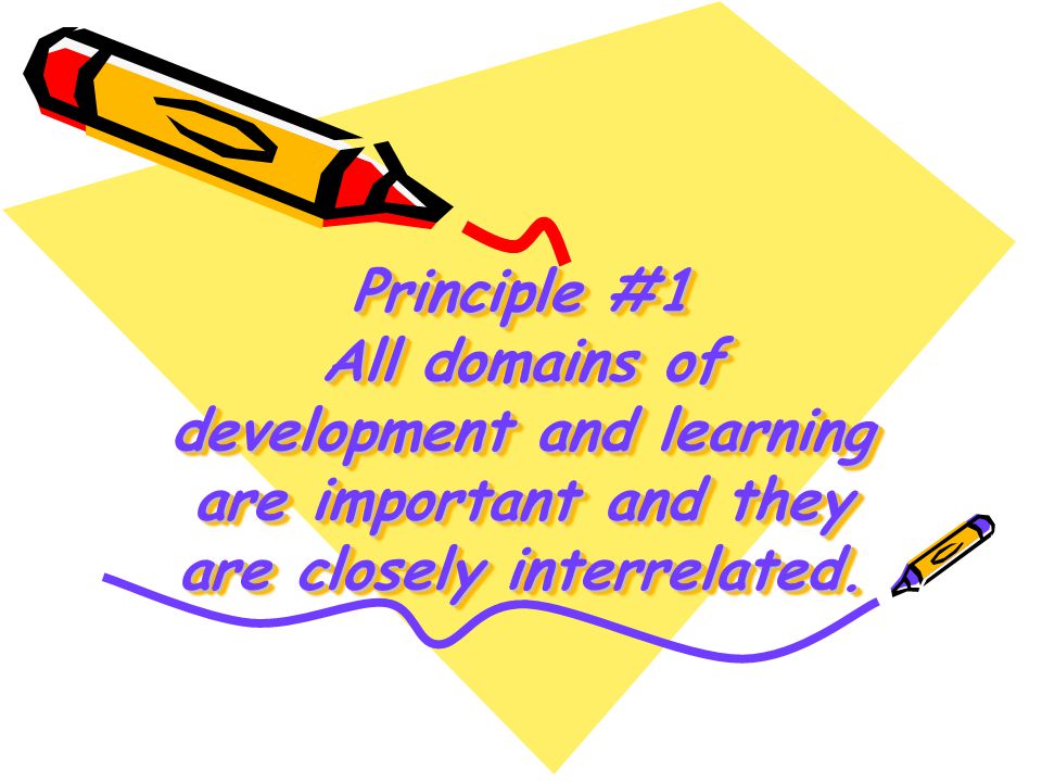 Principle #1 All domains of development and learning are important and they are closely interrelated.