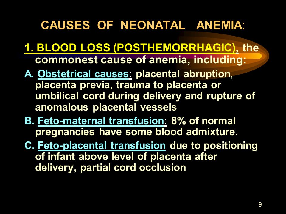 anemie neonatala)