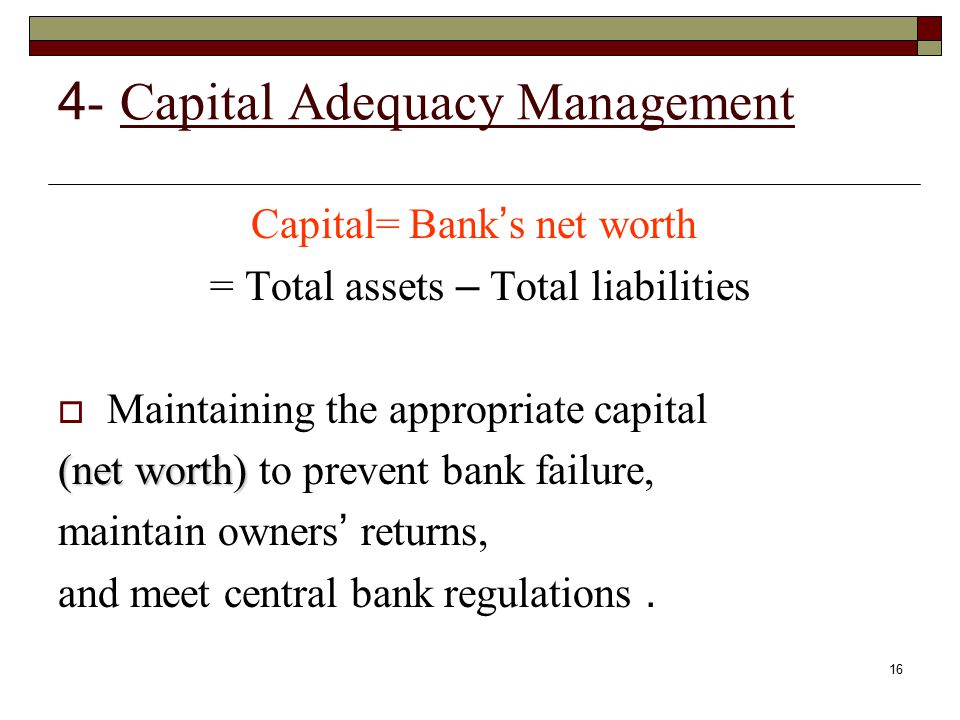 4- Capital Adequacy Management