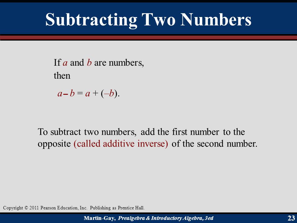 Subtracting Two Numbers