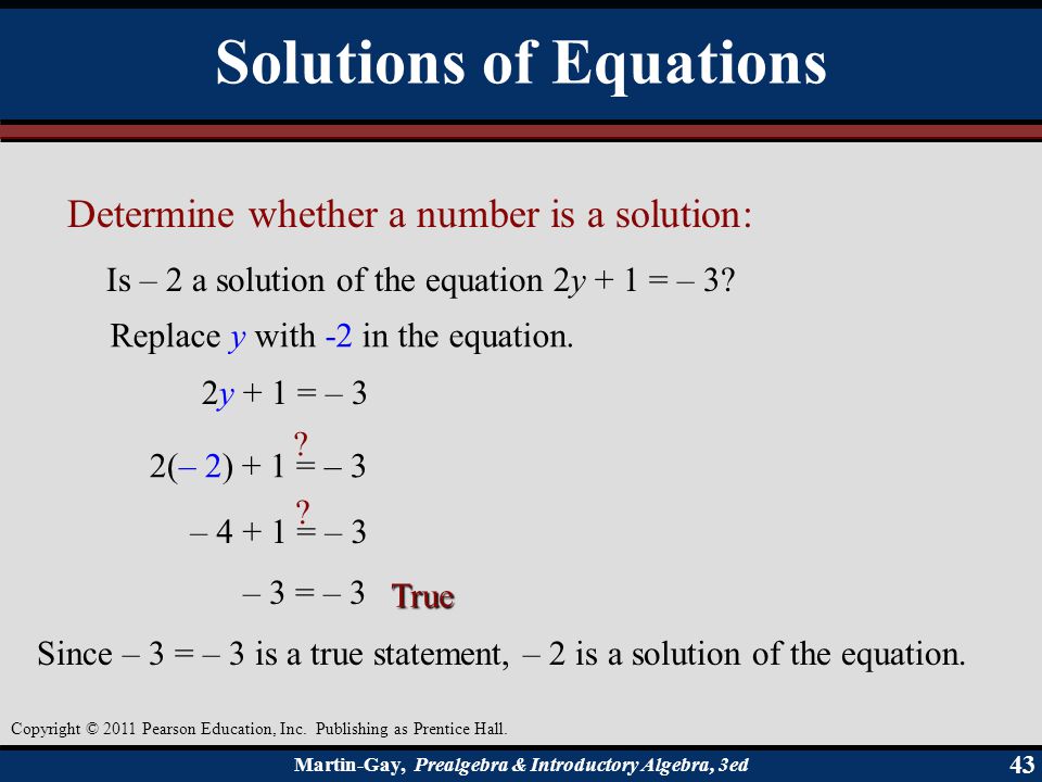Solutions of Equations