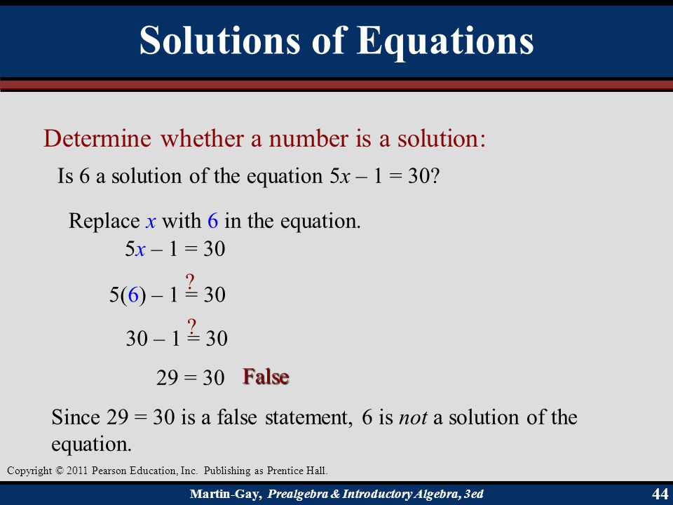Solutions of Equations