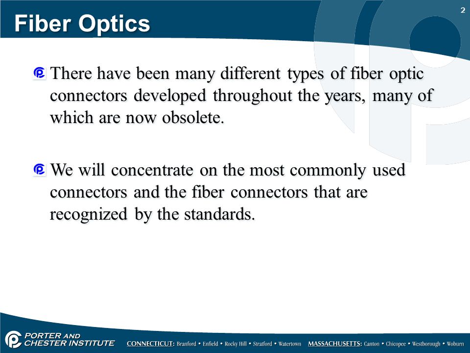 Fiber Optics Fiber Connector Types Ppt Video Online Download