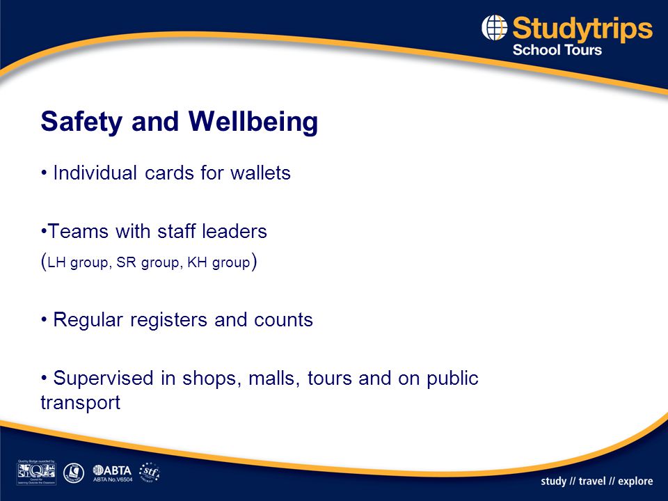 Safety and Wellbeing Individual cards for wallets