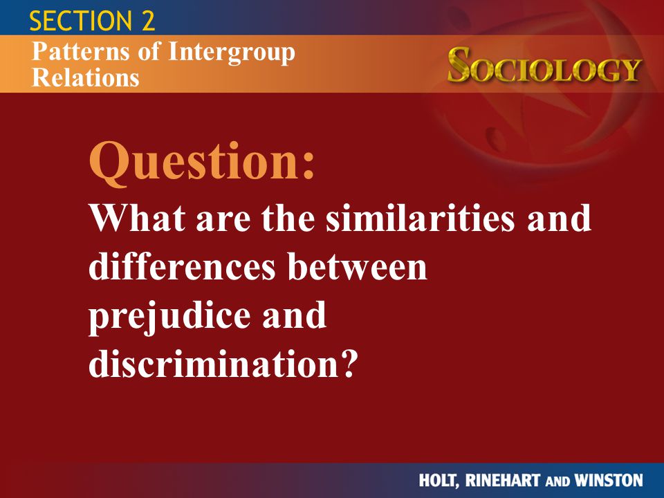 SECTION 2 Patterns of Intergroup Relations.