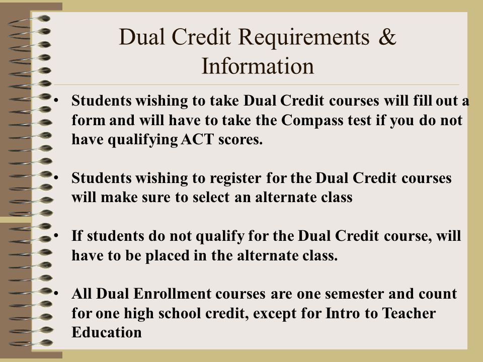 Dual Credit Requirements & Information