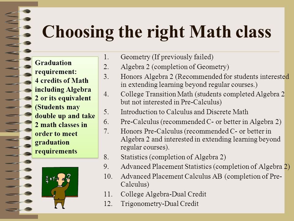 Choosing the right Math class