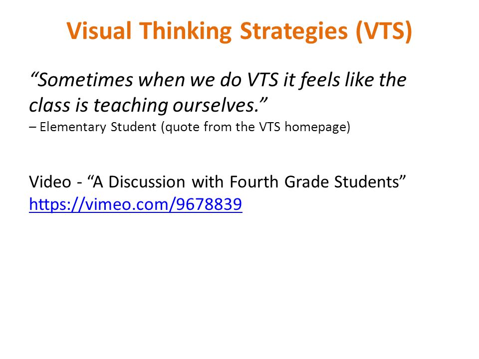 Visual Thinking Strategies (VTS)