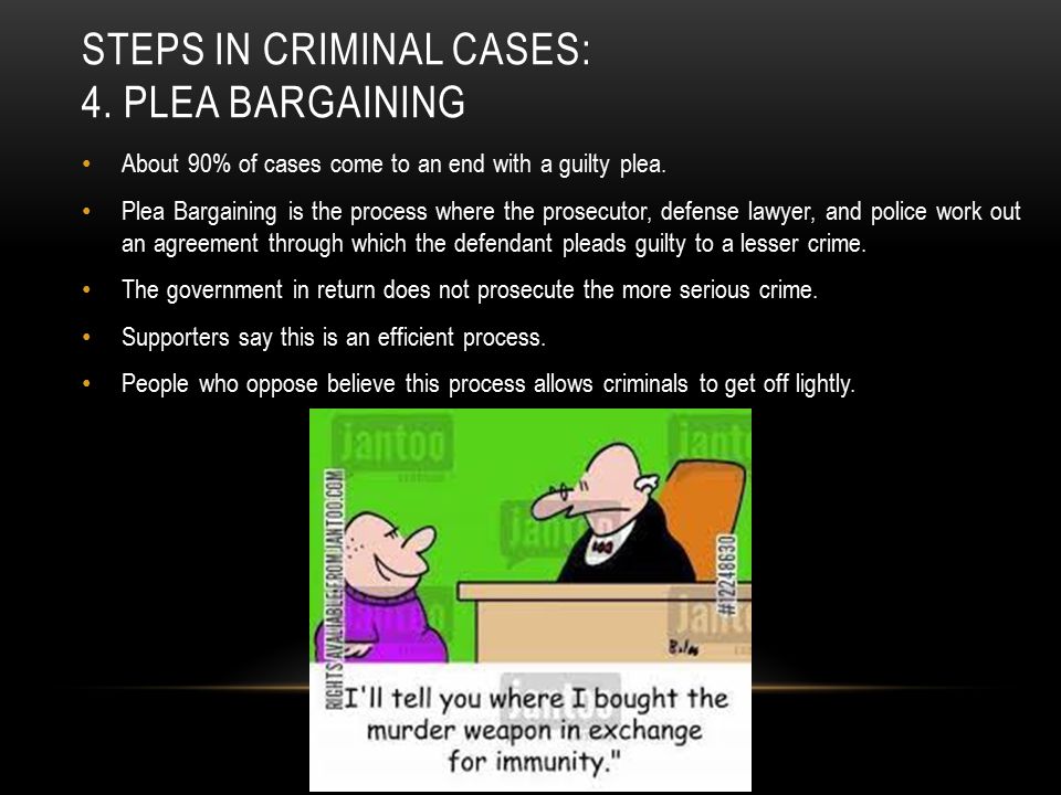 Steps in criminal cases: 4. Plea bargaining