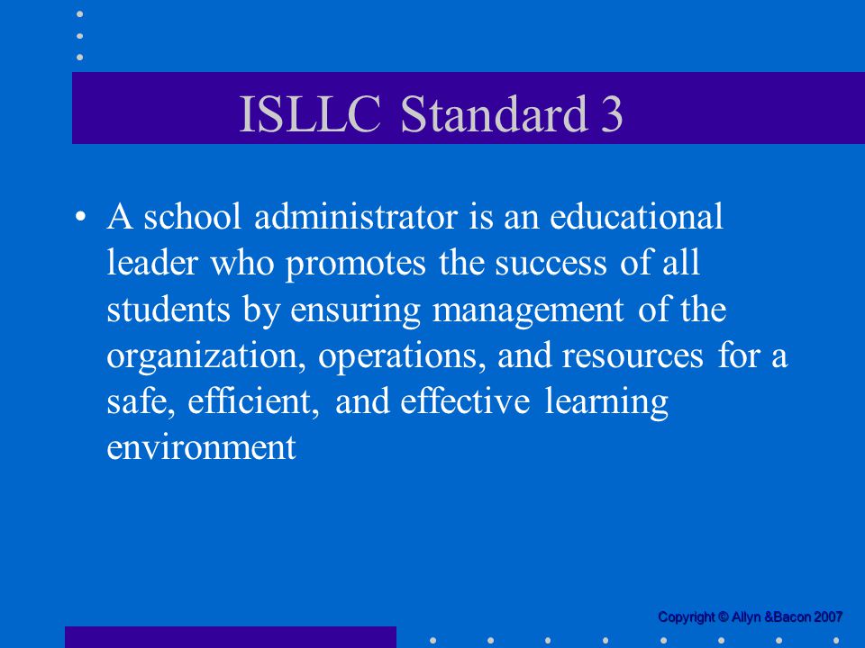 ISLLC Standard 3
