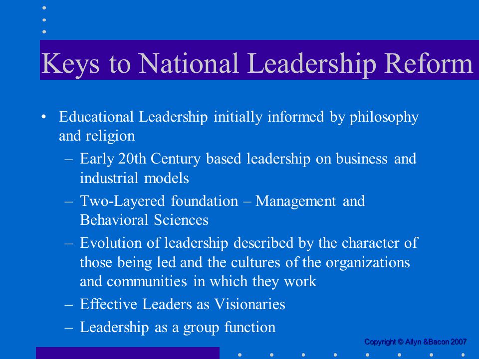 Keys to National Leadership Reform