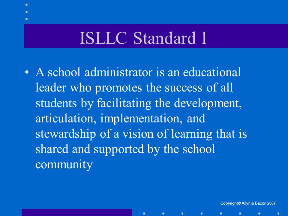 ISLLC Standard 1