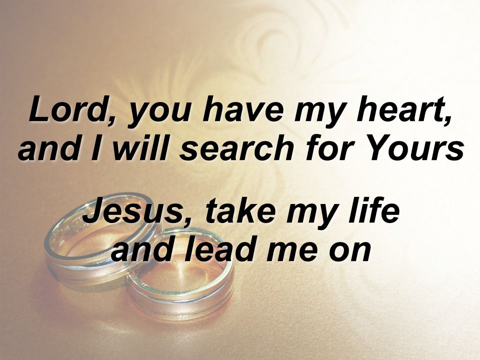 Lord, you have my heart, and I will search for Yours