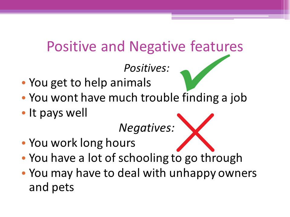 Positive and Negative features