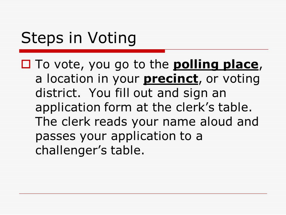 Steps in Voting