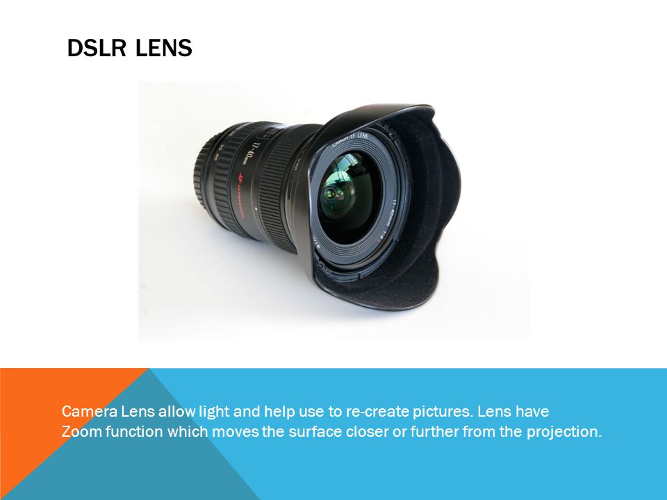 DSLR Lens Camera Lens allow light and help use to re-create pictures. Lens have.