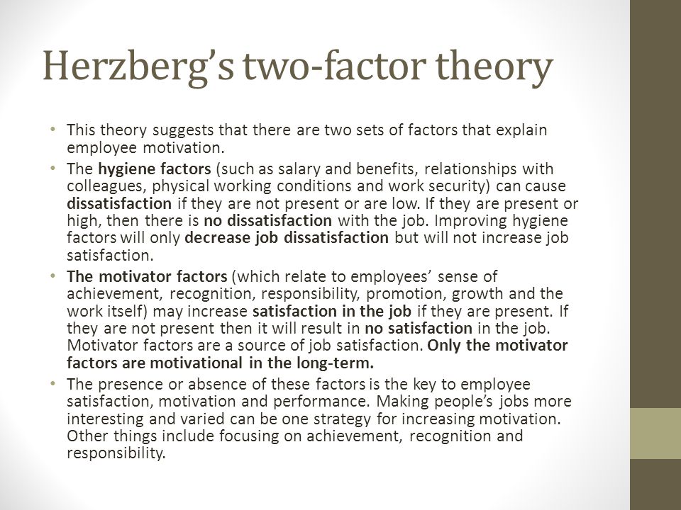 Herzberg’s two-factor theory