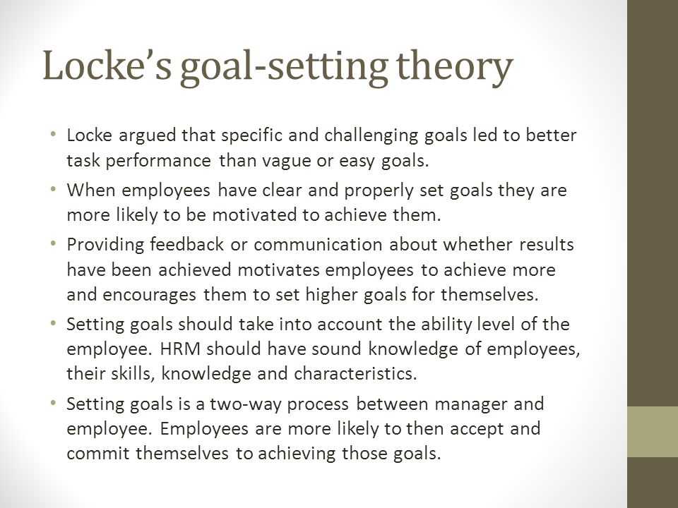 Locke’s goal-setting theory