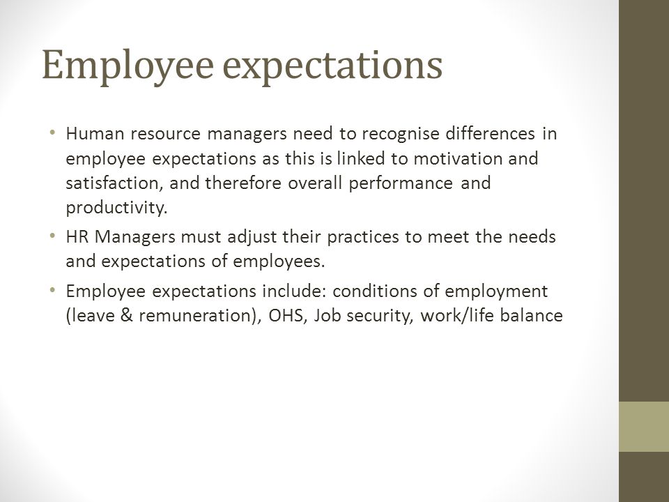 Employee expectations