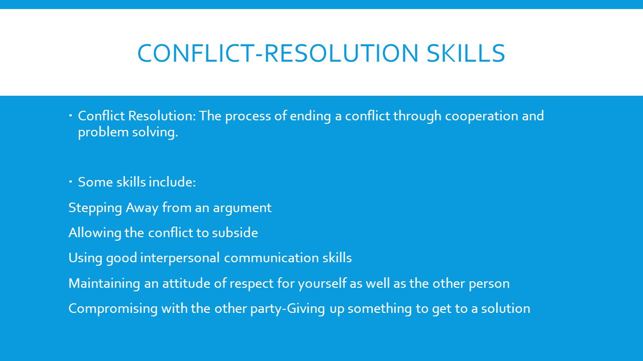 Conflict-Resolution Skills