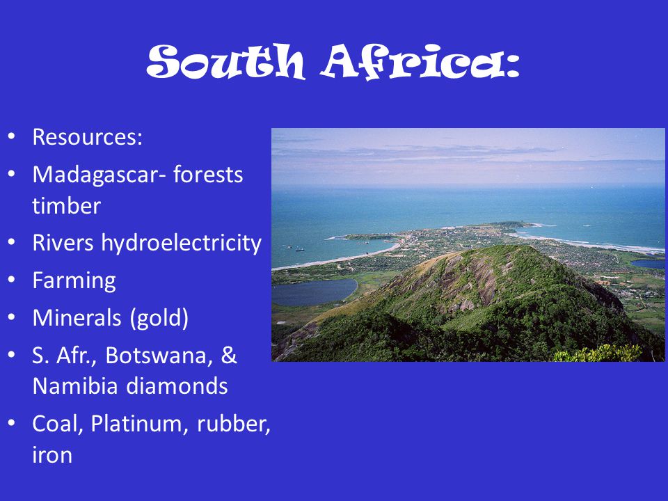 South Africa: Resources: Madagascar- forests timber