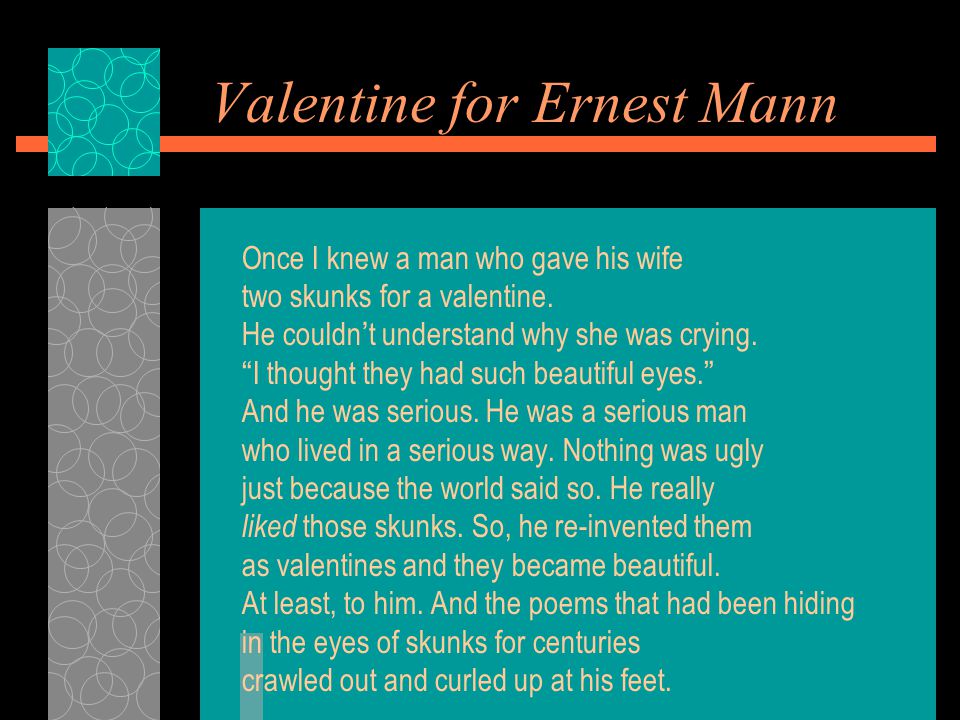 Valentine for Ernest Mann” - ppt video online download