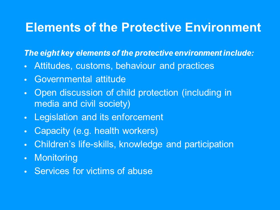 Elements of the Protective Environment