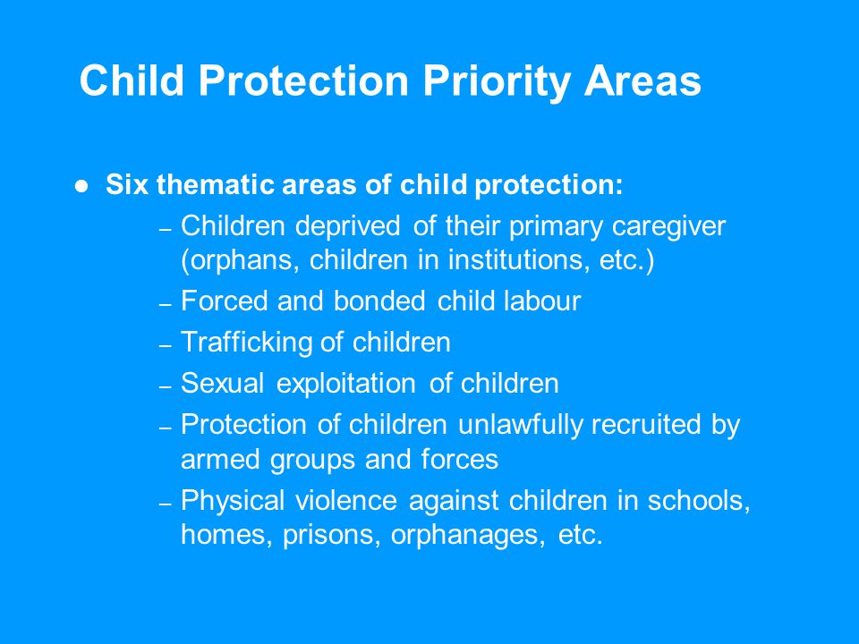 Child Protection Priority Areas