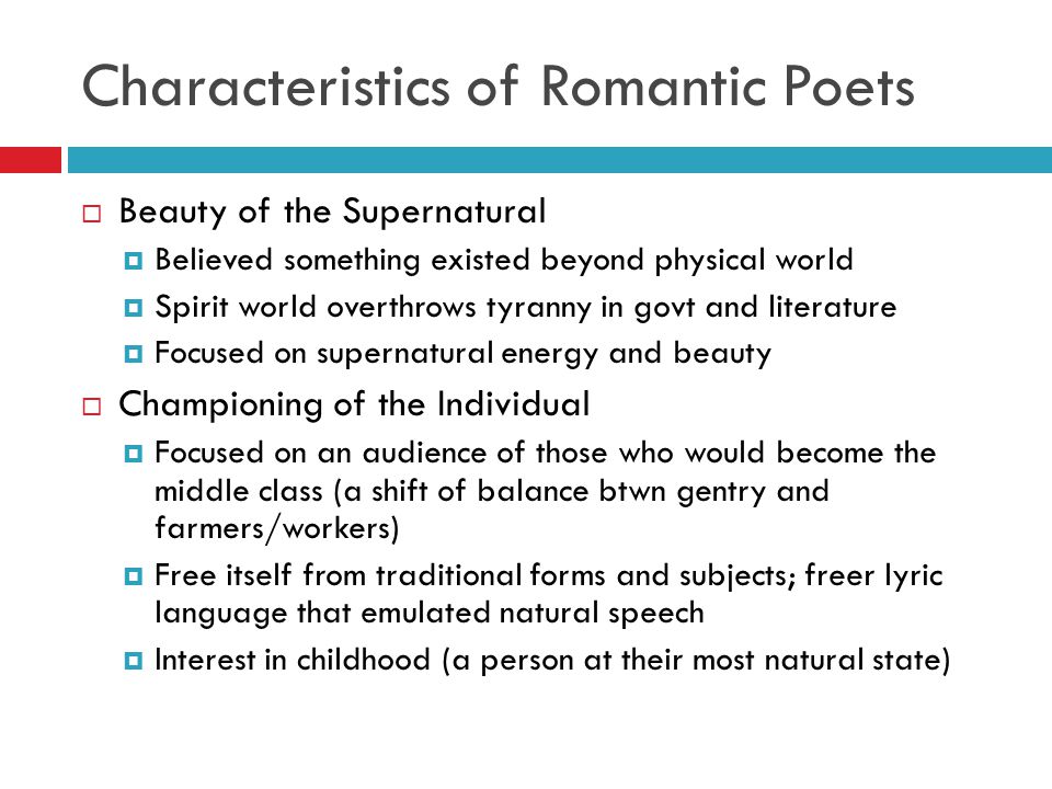 features of romantic age