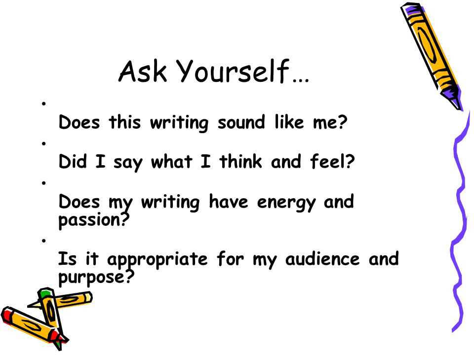 Ask Yourself… Does this writing sound like me