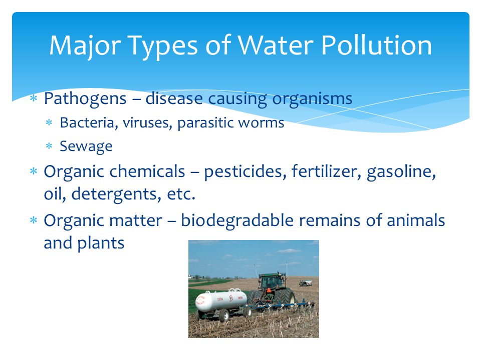 Major Types of Water Pollution