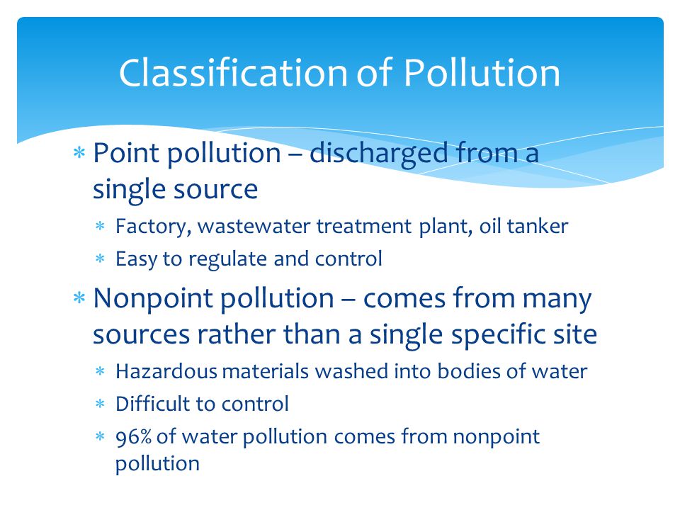 Classification of Pollution