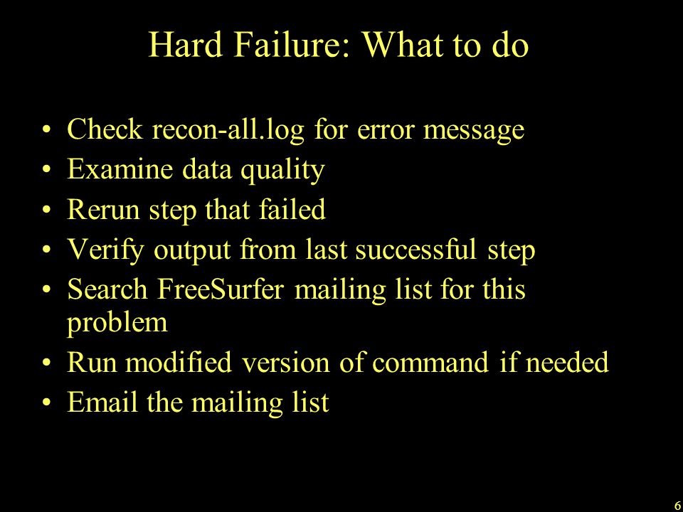 Hard Failure: What to do