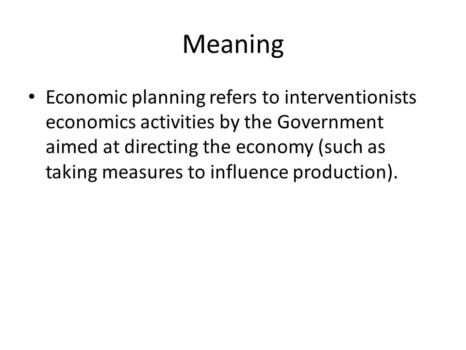 what is economic planning definition