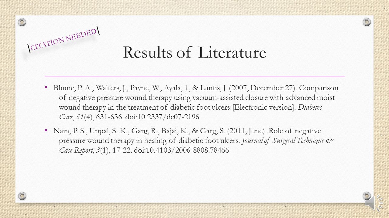 Results of Literature [CITATION NEEDED]