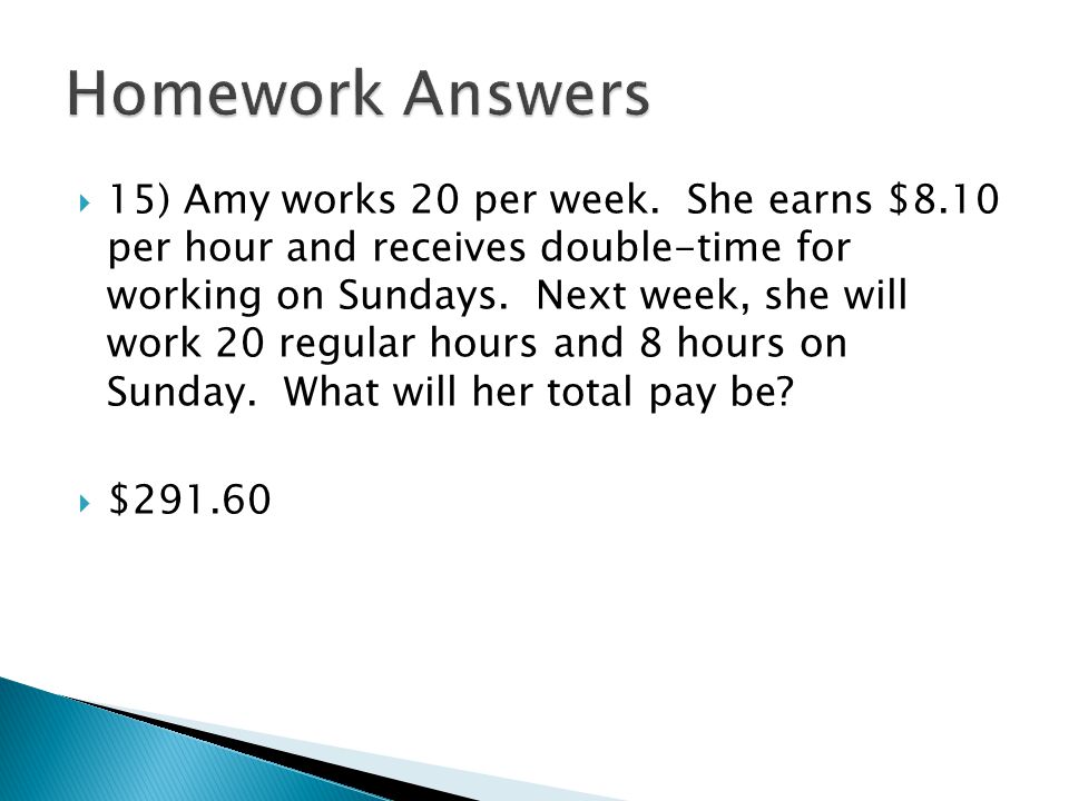 Homework Answers