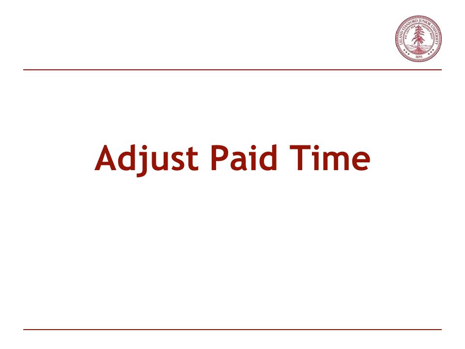 Adjust Paid Time