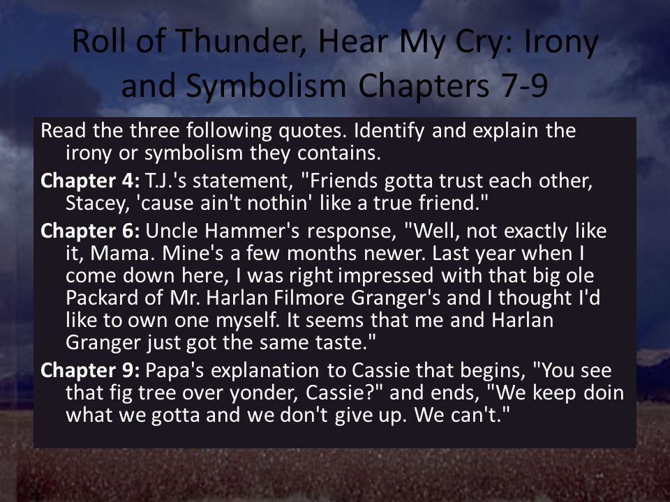 roll of thunder hear my cry racism