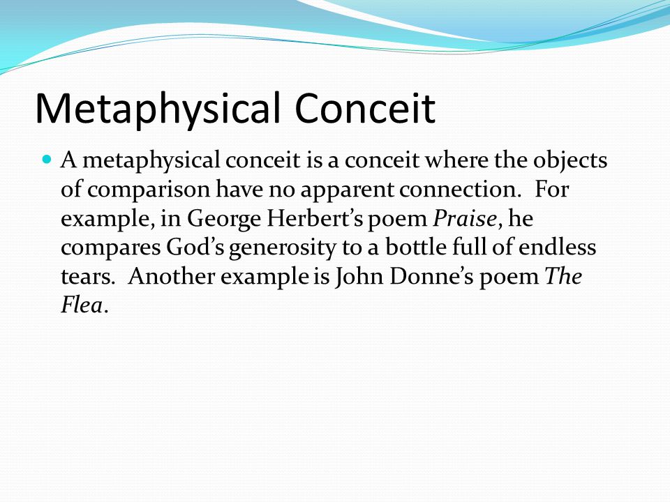 what does metaphysical conceit mean