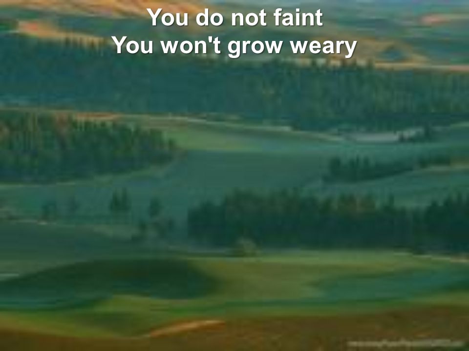 You do not faint You won t grow weary