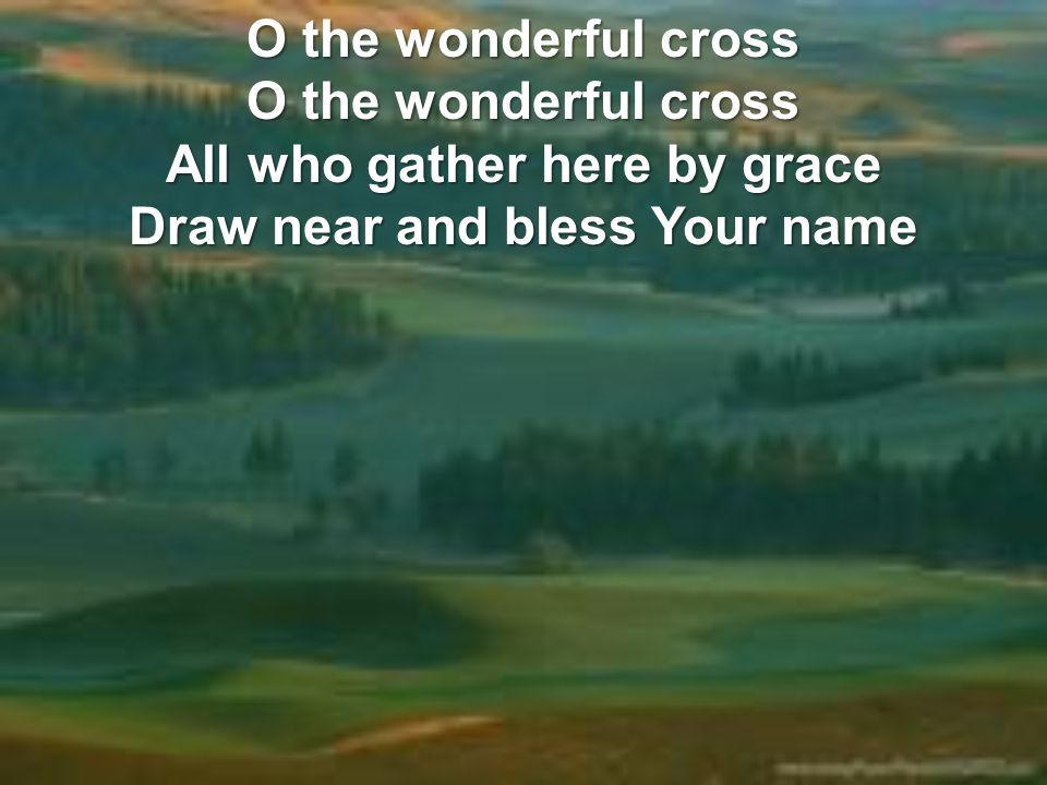 O the wonderful cross O the wonderful cross All who gather here by grace Draw near and bless Your name