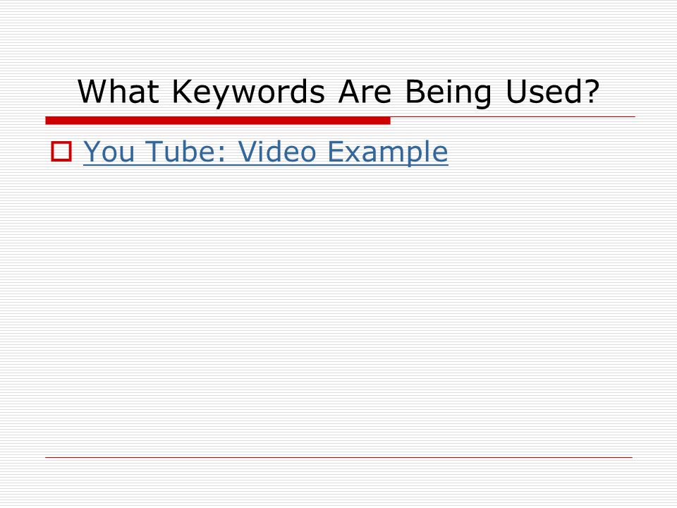 What Keywords Are Being Used