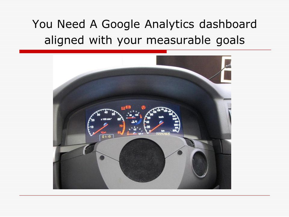 You Need A Google Analytics dashboard aligned with your measurable goals