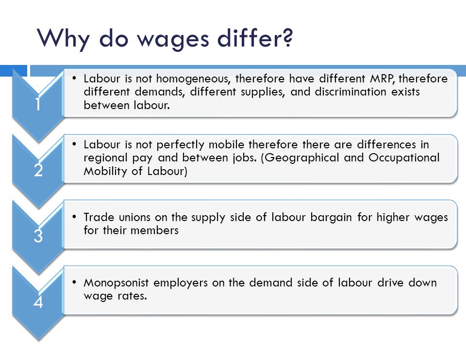 Why do wages differ 1.