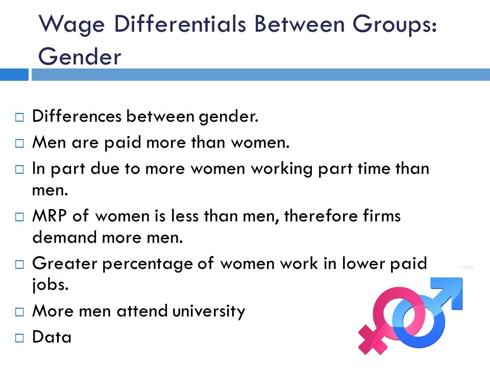 Wage Differentials Between Groups: Gender