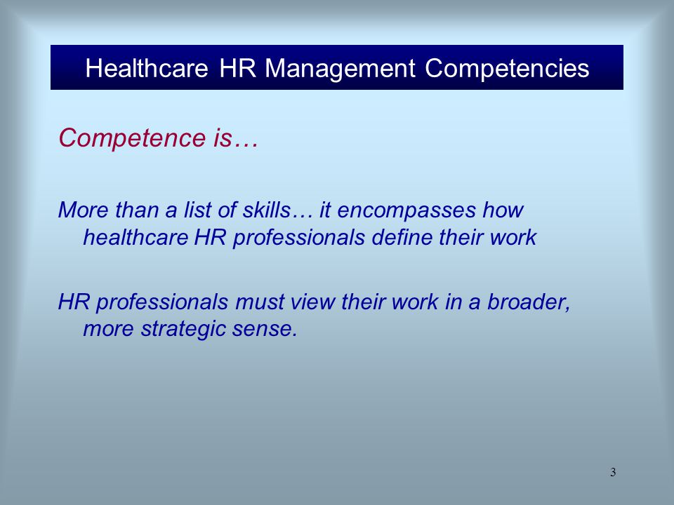 Healthcare HR Management Competencies