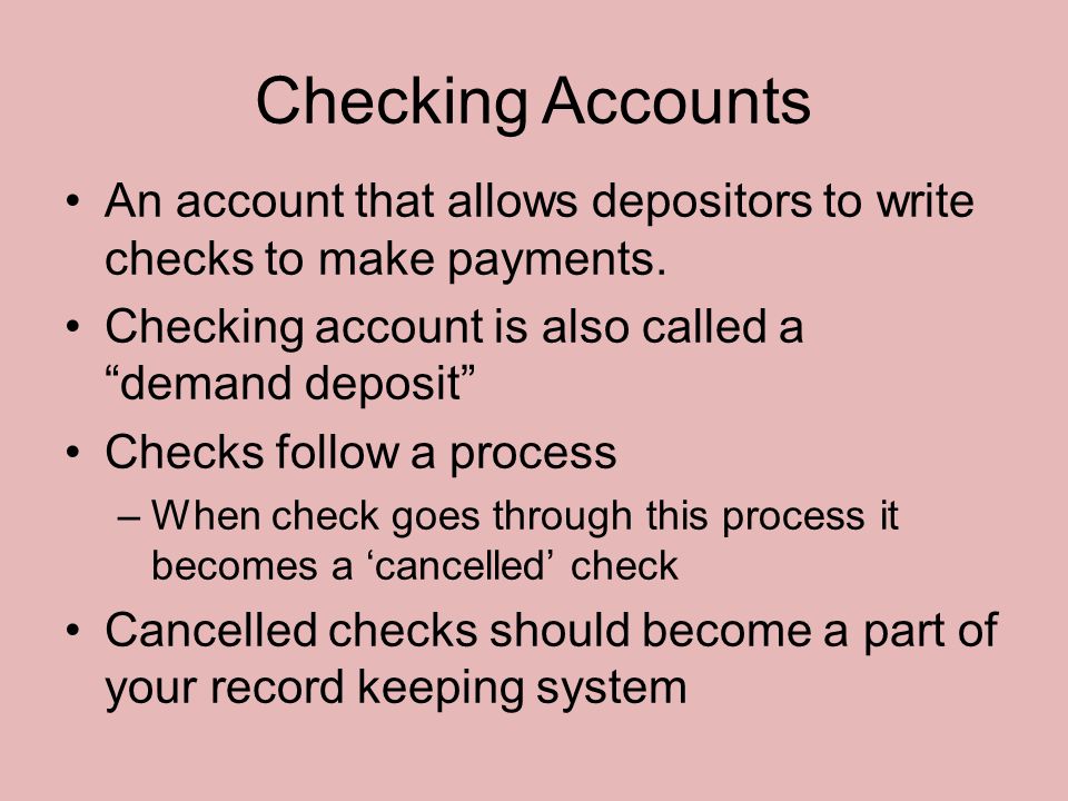 Checking Accounts And Other Banking Services Ppt Download