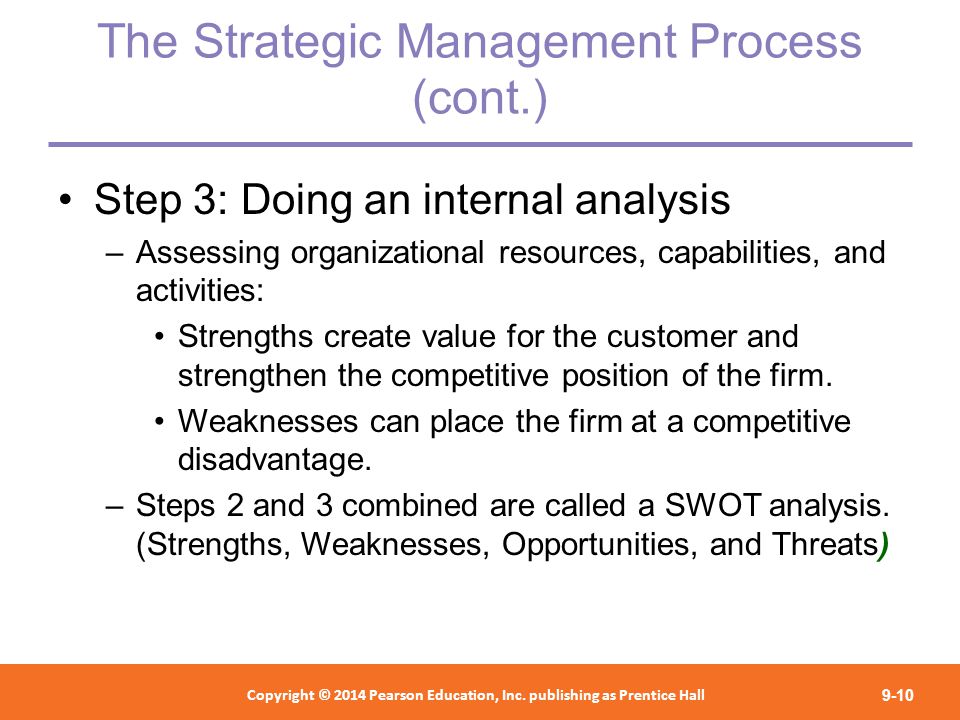 The Strategic Management Process (cont.)