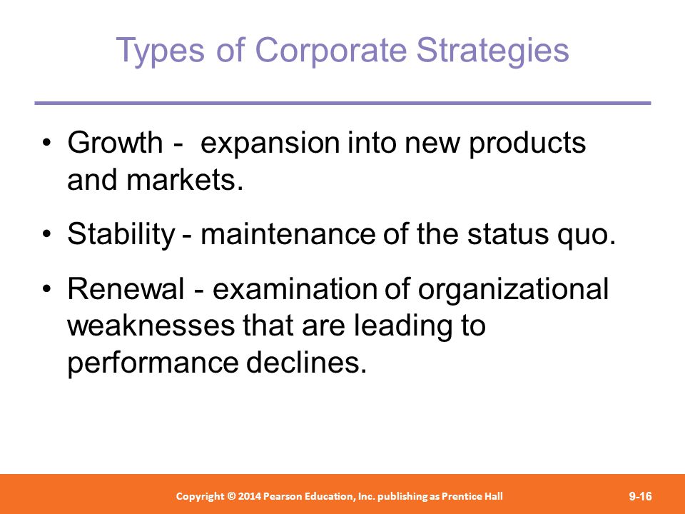 Types of Corporate Strategies